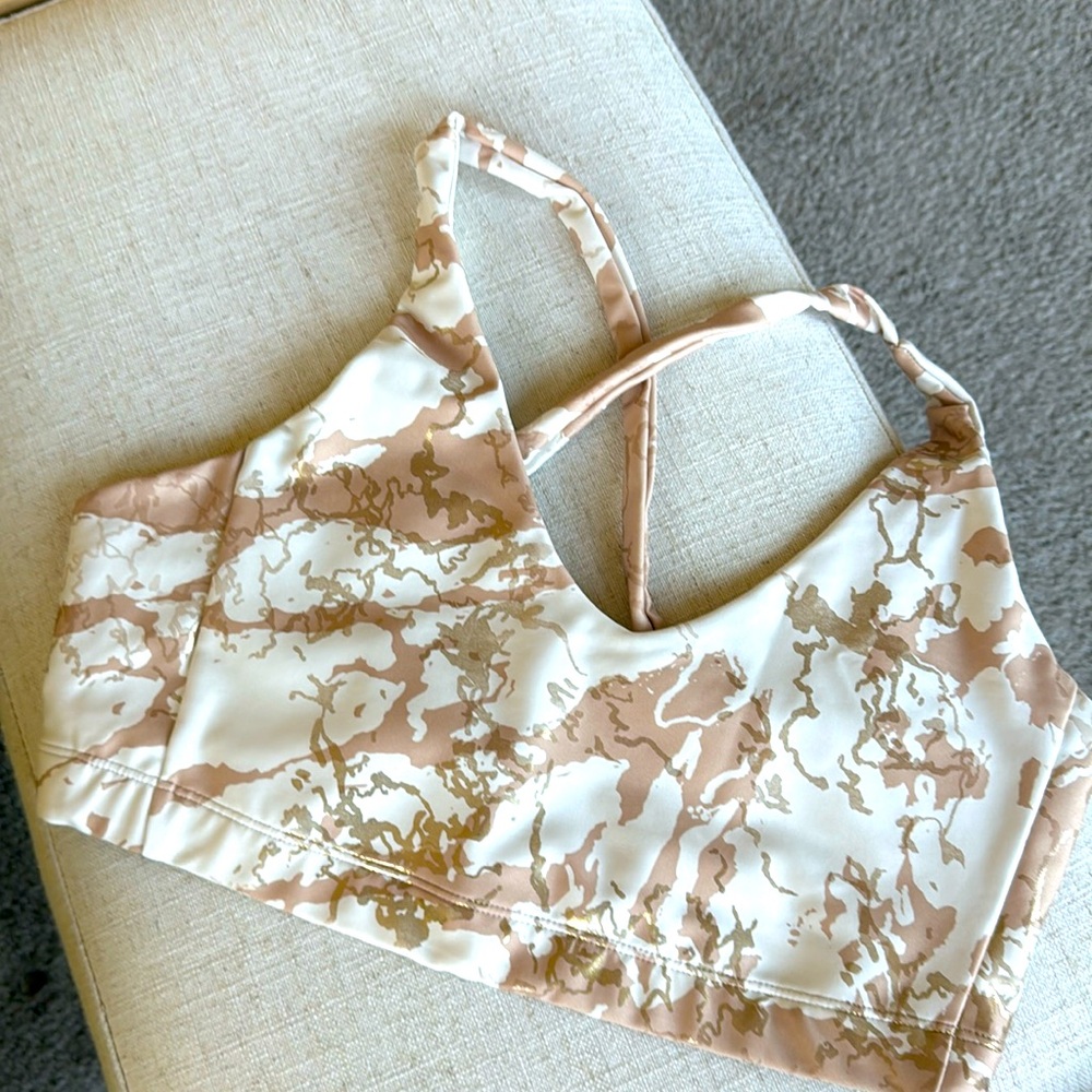 Carbon38 Marble Shine Cross Back Bra in Medium
